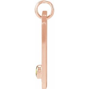 14K Rose Gold Natural Peridot & .01 CTW Natural Diamond Gemini Constellation Pendant