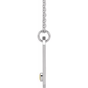 Sterling Silver Natural Citrine & .01 CTW Natural Diamond Leo Constellation 16-18" Necklace