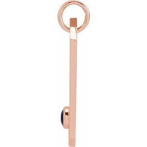 14K Rose Gold Natural Blue Sapphire & .01 CTW Natural Diamond Capricorn Constellation Pendant