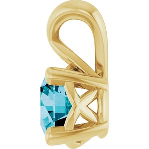 14K Yellow Gold 5 mm Round Natural London Blue Topaz Pendant