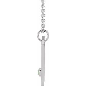 Sterling Silver Natural Green Chrysoprase & .01 CTW Natural Diamond Libra Constellation 16-18" Necklace