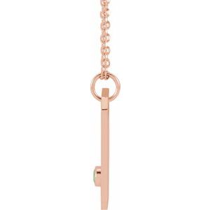 14K Rose Gold Natural Green Chrysoprase & .01 CTW Natural Diamond Libra Constellation 16-18" Necklace