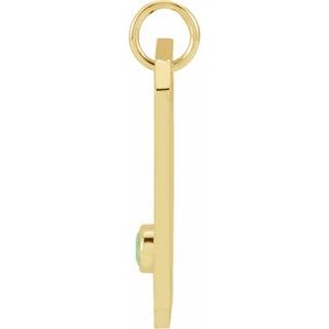 14K Yellow Gold Natural Green Chrysoprase & .01 CTW Natural Diamond Libra Constellation Pendant