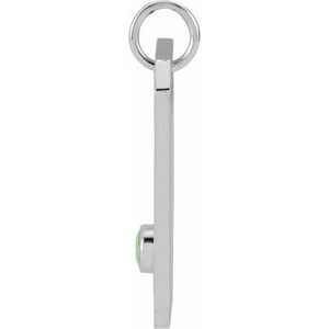 14K White Gold Natural Green Chrysoprase & .01 CTW Natural Diamond Libra Constellation Pendant