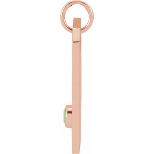 14K Rose Gold Natural Green Chrysoprase & .01 CTW Natural Diamond Libra Constellation Pendant