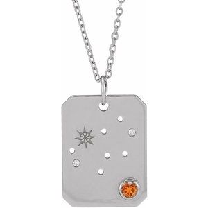 Zodiac Constellation Necklace or Pendant