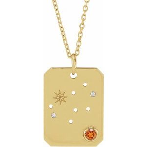 Zodiac Constellation Necklace or Pendant