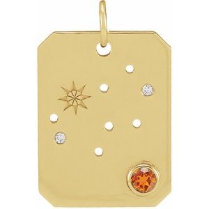 Zodiac Constellation Necklace or Pendant