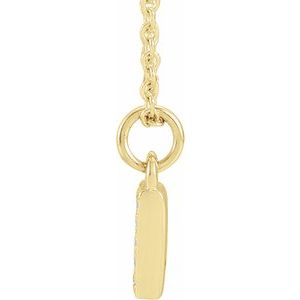 14K Yellow Gold Petite Pav����.02 CTW Natural Diamond Numeral 1 16-18" Necklace