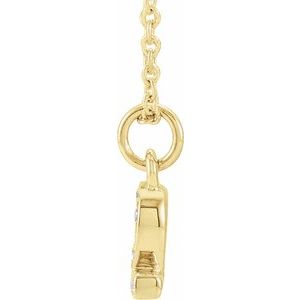 14K Yellow Gold Petite Pav����.03 CTW Natural Diamond Numeral 2 16-18" Necklace