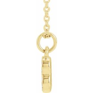 14K Yellow Gold Petite Pav����.04 CTW Natural Diamond Numeral 3 16-18" Necklace