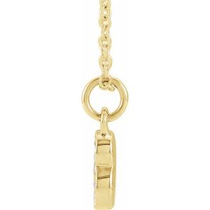 14K Yellow Gold Petite Pav����.05 CTW Natural Diamond Numeral 8 16-18" Necklace