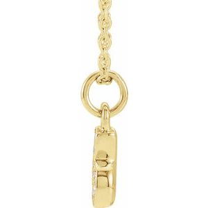14K Yellow Gold Petite Pav����.04 CTW Natural Diamond Numeral 6 16-18" Necklace