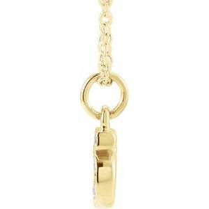 14K Yellow Gold Petite Pav����.04 CTW Natural Diamond Numeral 5 16-18" Necklace