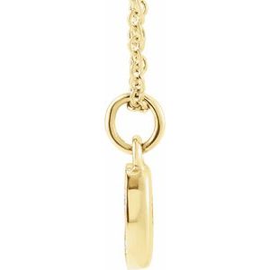 14K Yellow Gold Petite Pav����.04 CTW Natural Diamond Numeral 0 16-18" Necklace