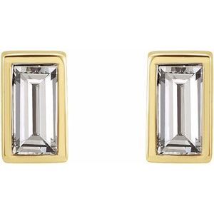 14K Yellow Gold 1/8 CTW Natural Diamond Bezel-Set Earrings – image 2