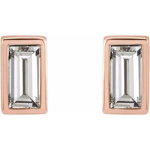 14K Rose Gold 1/8 CTW Natural Diamond Bezel-Set Earrings – image 2
