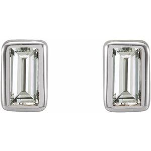 Platinum .07 CTW Natural Diamond Bezel-Set Earrings – image 2