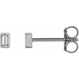 Platinum .07 CTW Natural Diamond Bezel-Set Earrings