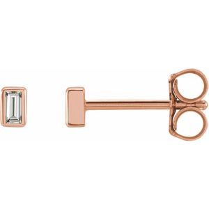 14K Rose Gold .07 CTW Natural Diamond Bezel-Set Earrings