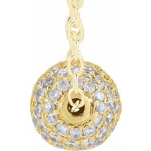 14K Yellow Gold 6 mm 3/8 CTW Natural Diamond Ball 16-18" Necklace