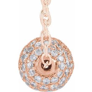 14K Rose Gold 6 mm 3/8 CTW Natural Diamond Ball 16-18" Necklace