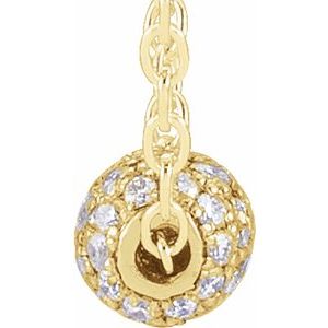 14K Yellow Gold 3 mm 1/8 CTW Natural Diamond Ball 16-18" Necklace