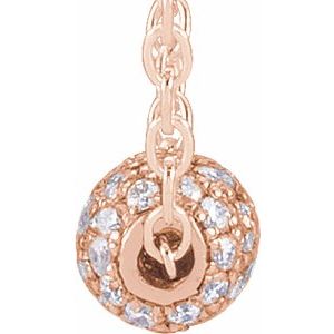 14K Rose Gold 3 mm 1/8 CTW Natural Diamond Ball 16-18" Necklace