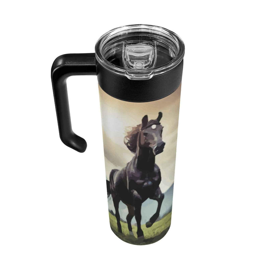 Wild Black Horse 20oz Insulated Tumbler with Screw On Handle