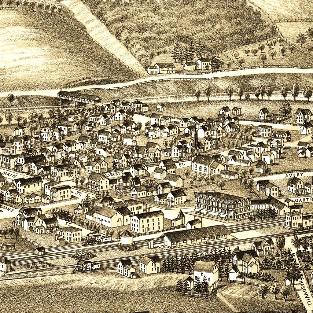Vintage Map of Sidney, New York 1887