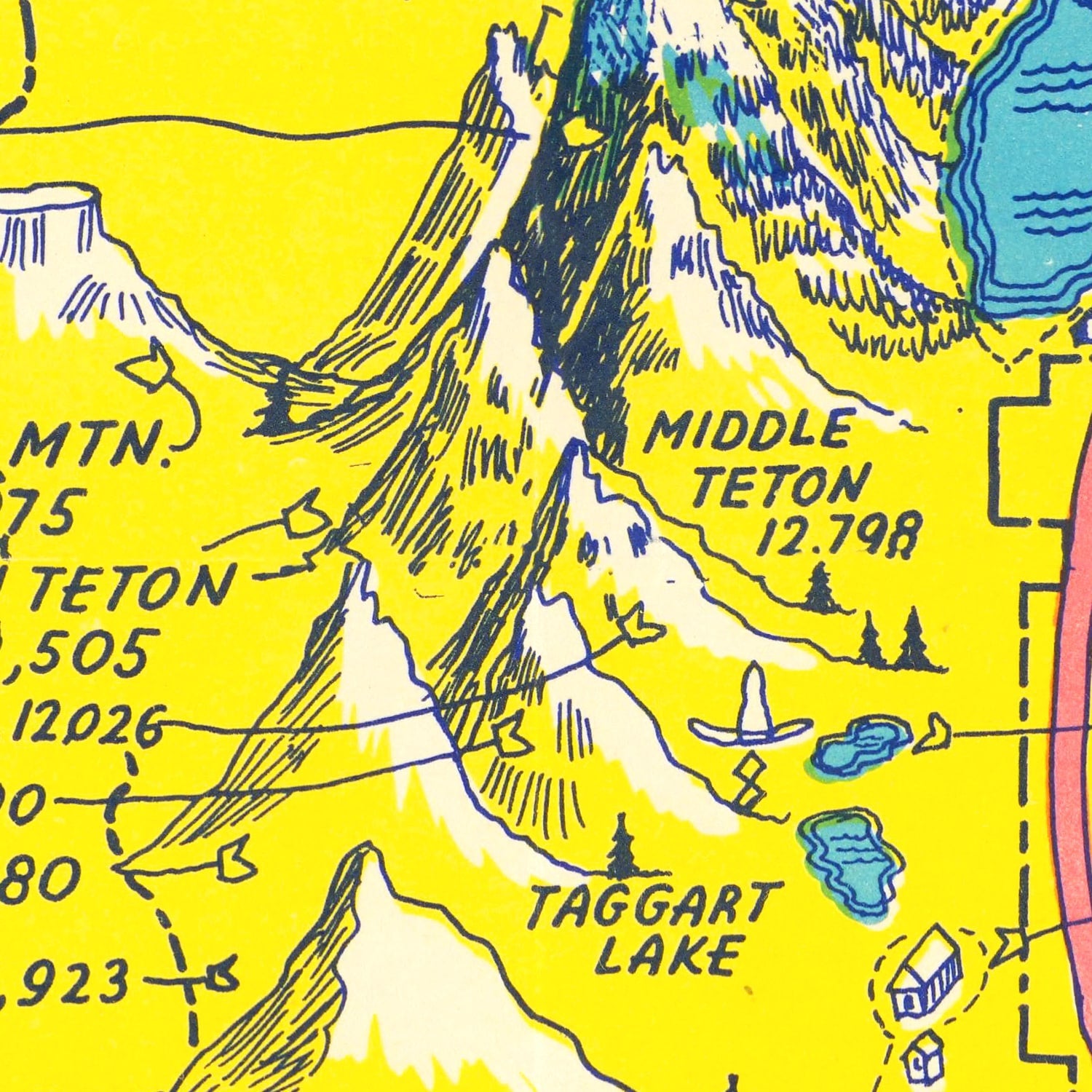 Vintage Map of Grand Teton National Park, 1947