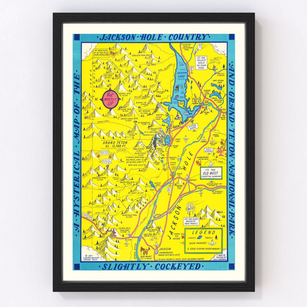 Vintage Map of Grand Teton National Park, 1947