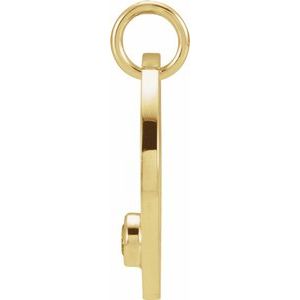 14K Yellow Gold Natural Citrine Leo Zodiac Pendant