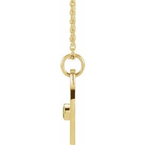 14K Yellow Gold Natural Peridot Gemini Zodiac 16-18" Necklace