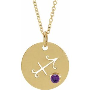 Zodiac Disc Necklace or Pendant