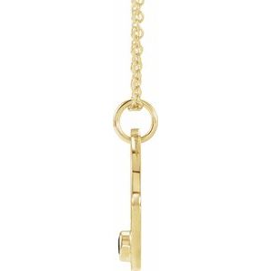 14K Yellow Gold Natural Black Spinel Aquarius Zodiac 16-18" Necklace