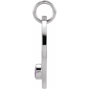 Platinum Natural Amethyst Sagittarius Zodiac Pendant