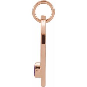 14K Rose Gold Natural Amethyst Sagittarius Zodiac Pendant