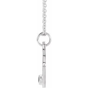 Platinum Natural Black Spinel Aquarius Zodiac 16-18" Necklace