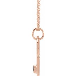 14K Rose Gold Natural Black Spinel Aquarius Zodiac 16-18" Necklace