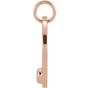 14K Rose Gold Natural Aquamarine Cancer Zodiac Pendant