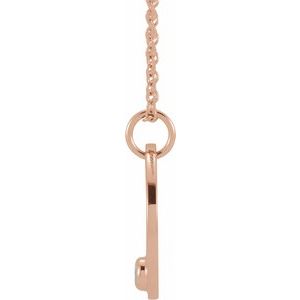 14K Rose Gold Natural Aquamarine Cancer Zodiac 16-18" Necklace