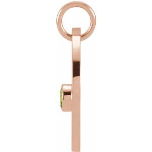 14K Rose Gold Natural Peridot Gemini Zodiac Pendant
