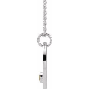 Platinum Natural Citrine Leo Zodiac 16-18" Necklace