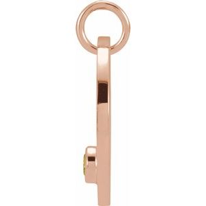 14K Rose Gold Natural Citrine Leo Zodiac Pendant