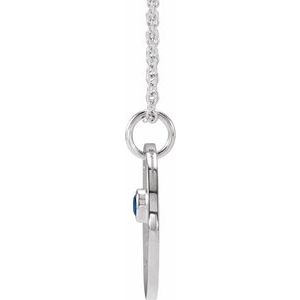 Sterling Silver Natural Blue Sapphire Capricorn Zodiac 16-18" Necklace