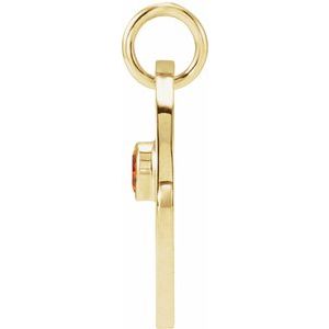 14K Yellow Gold Natural Spessartite Garnet Virgo Zodiac Pendant