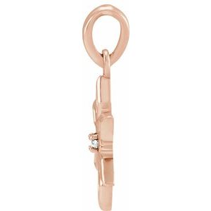 14K Rose Gold .01 CT Natural Diamond Snowflake Pendant