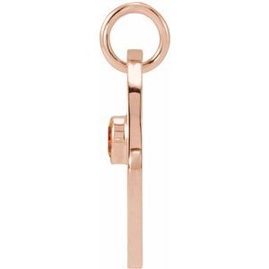14K Rose Gold Natural Spessartite Garnet Virgo Zodiac Pendant