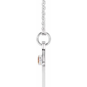 Platinum Natural Spessartite Garnet Virgo Zodiac 16-18" Necklace